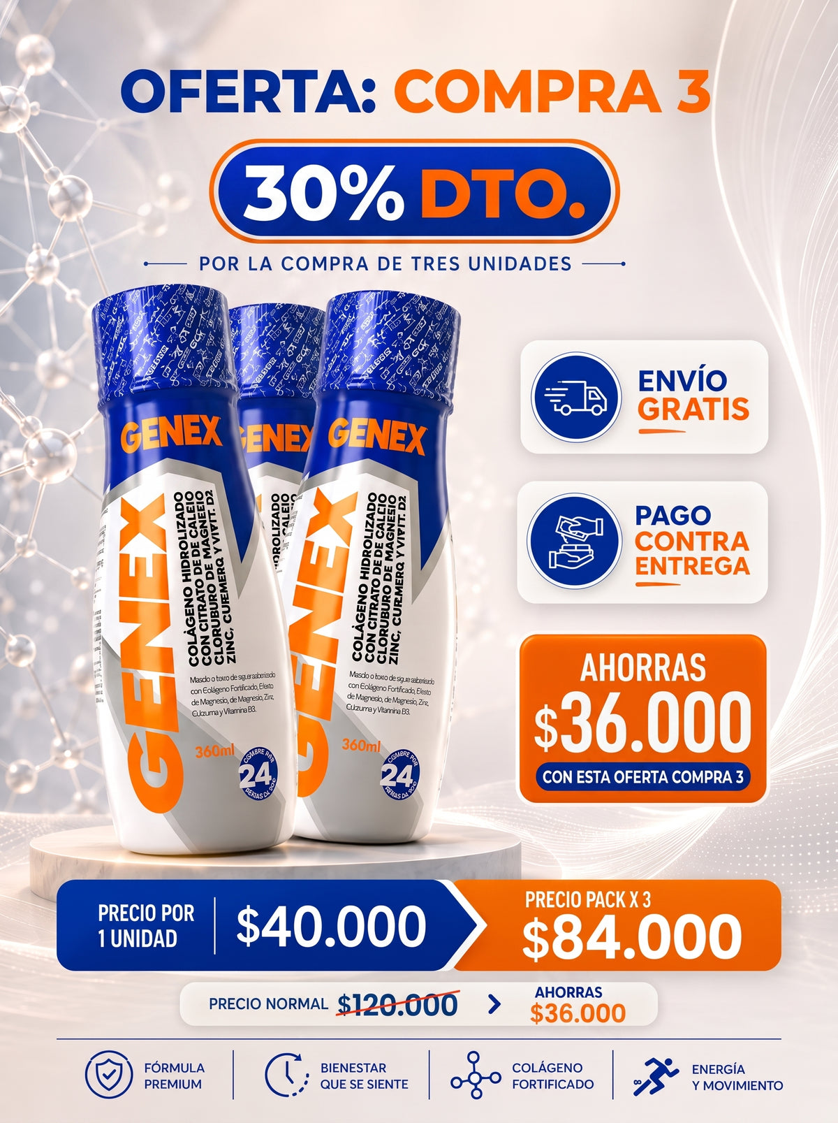 Pack x3 GENEX con el 30%